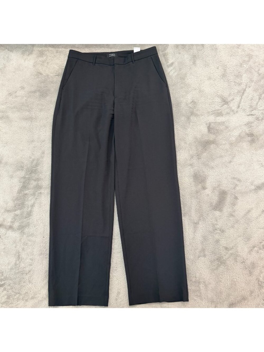 Banana Republic Factory Sculpted Stretch Black Straight Leg Trousers Pants 8